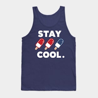 Stay Cool Popsicle Summer Rocket Pop Red White and Blue Tank Top